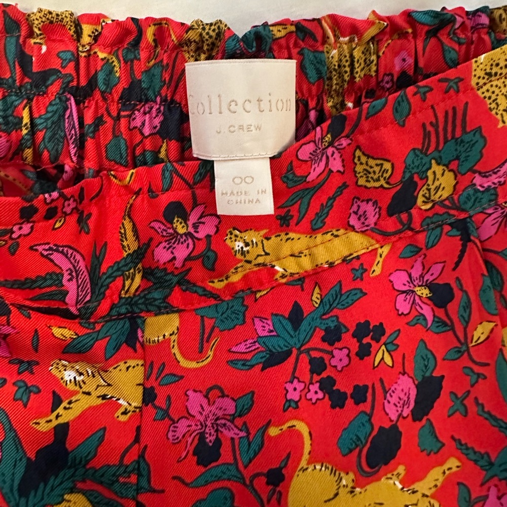 J. Crew Collection Silk Cheetah Pant